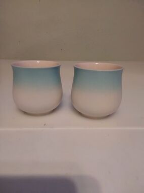 2 Pcs 4oz Gradient Blue Ceramic Espresso Cups (46)